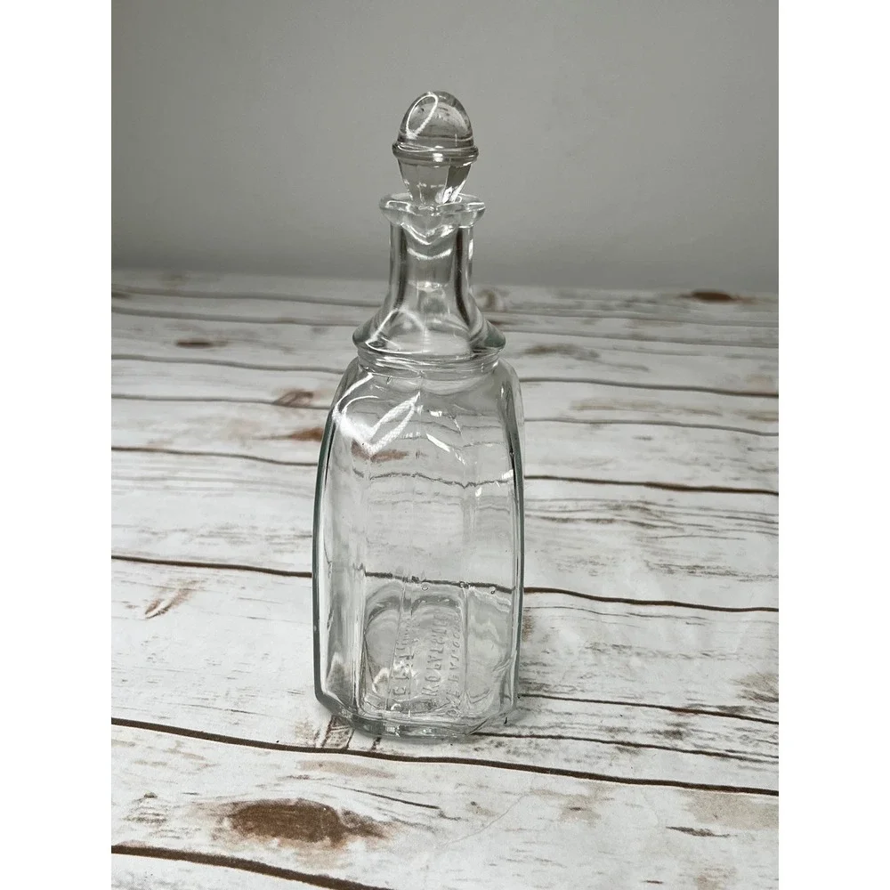 Vintage Handled Glass Cruet Bottle Clear 1923 1924 Patent Dates 7.5in